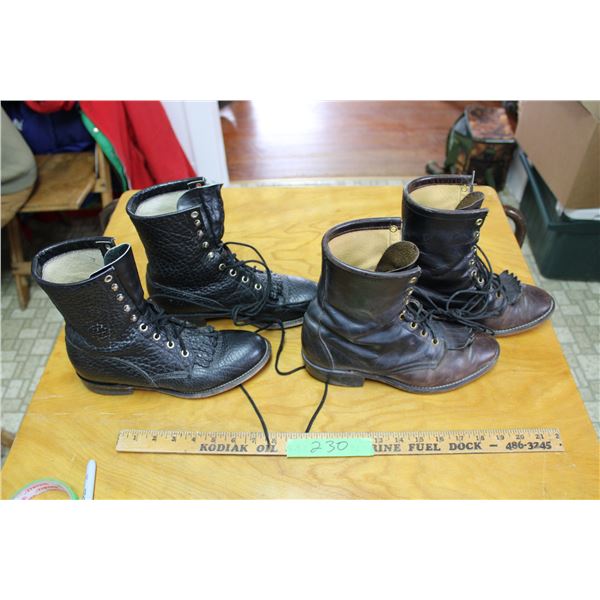(2X THE MONEY) Justin 6E Western Boots and Lerado 7.5 EE Western Boots