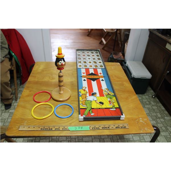 2 Vintage Games One Ring Toss, the other Poke a Rhino