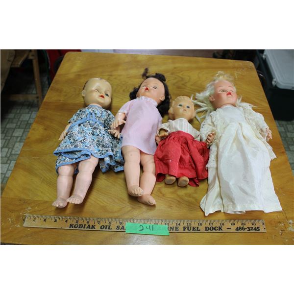 4 Vintage Dolls (Rubber) Eyes Close