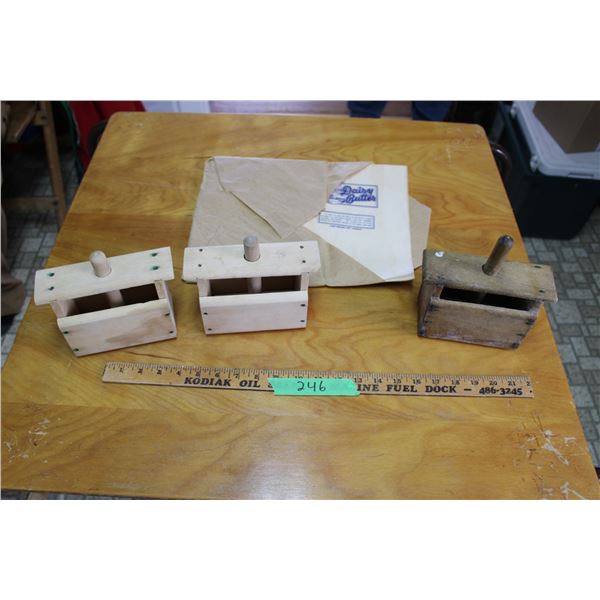 3 Butter Presses Plus Butter Wax Papers