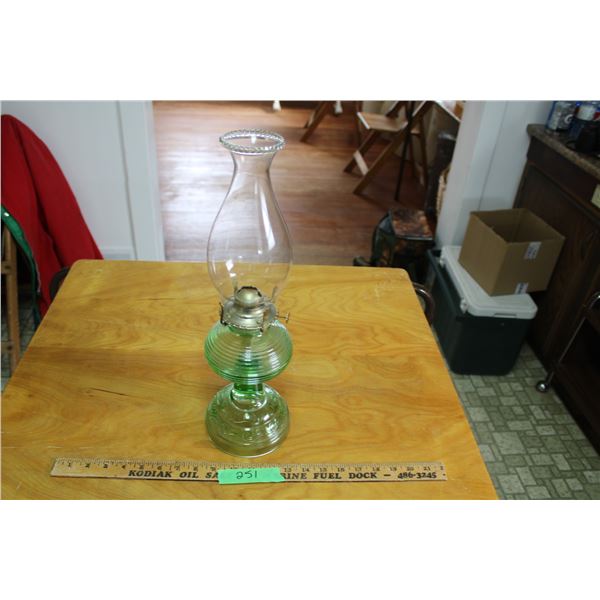 Beehive Green Glass Lamp