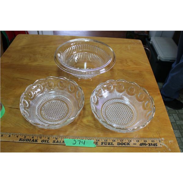 3 Pieces of Clear Glass