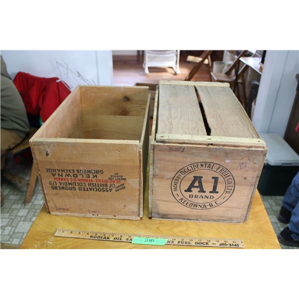 3 Wooden Fruit Boxes