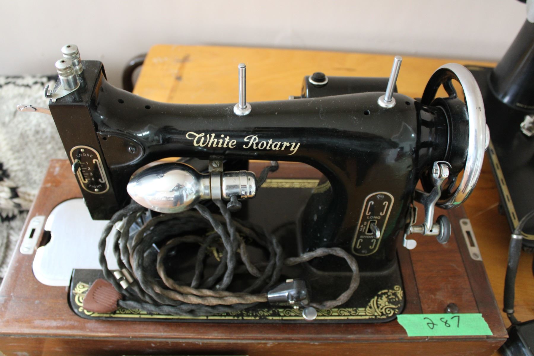 White Rotary Sewing Machine in Case with Accessories