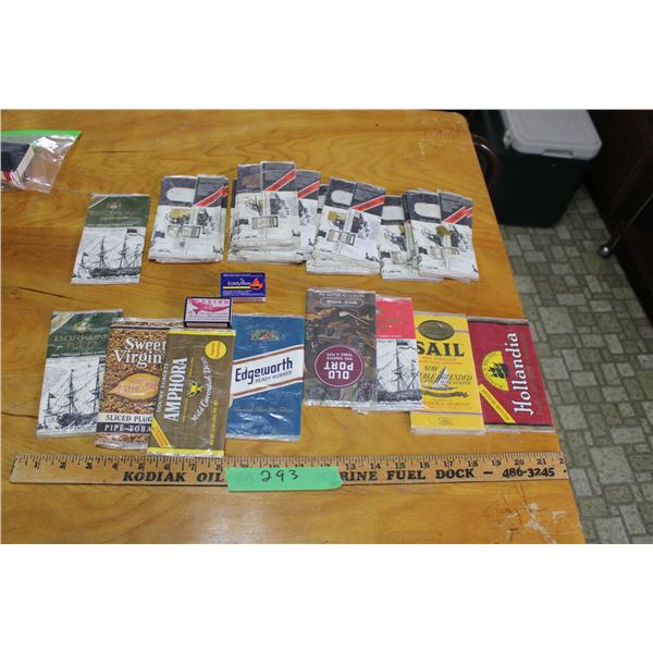 Vintage Cigarette Pouches with Wooden Matches