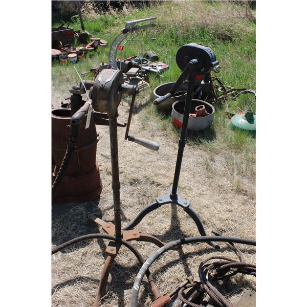2 Vintage Cattle Clippers on Stands