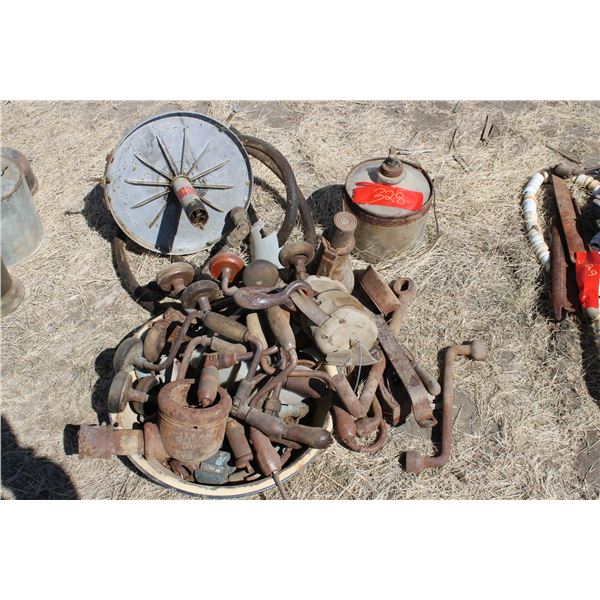 Mixed Lot of Drill Braces Pulleys Misc