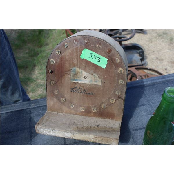 Vintage Mantle Wooden Clock 1937 Marked 10" Tall