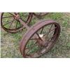 Image 3 : Pair of Metal Wheels on Axle 24" Diameter