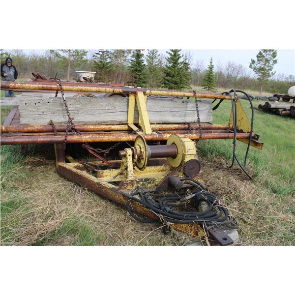 Bale Wagon Trailer with Hydraulic Winch in Front 24 ft Long 10 ft Wide