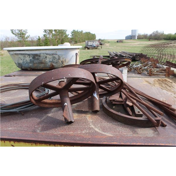 3 Rims Flat Iron Rods Wheel 18" Diameter