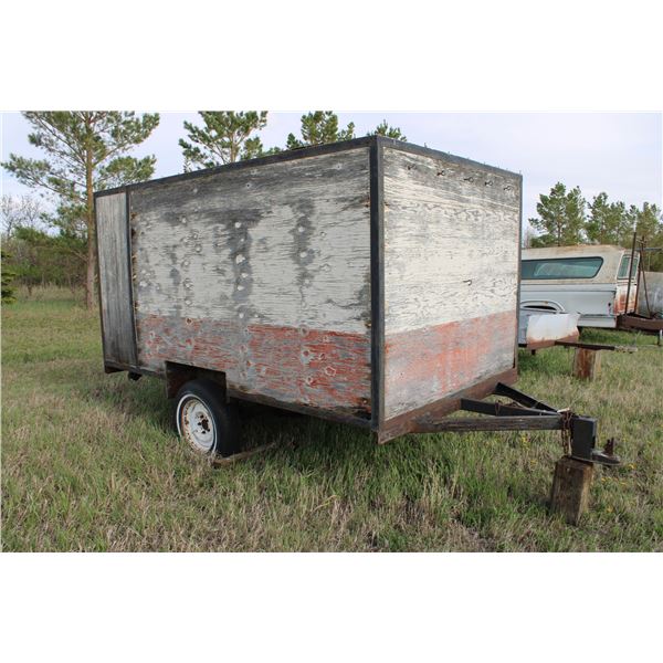 2 Wheel Trailer Homebuilt Wood Encloser 10 ft x 6ft Wood Needs Repair