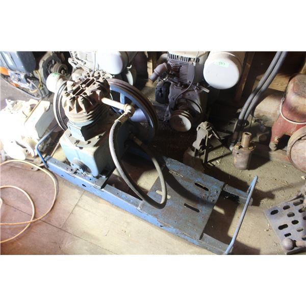 Blue Air Compressor Motor On Stand (No Tank)