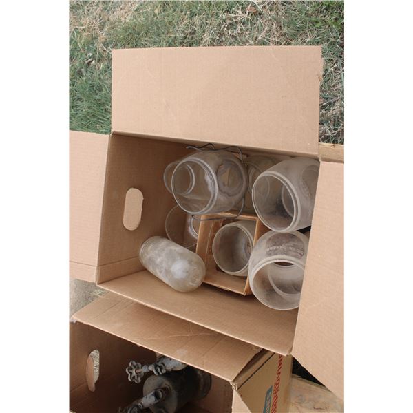 Barn Lantern Globes 11 Pieces Plus Milk Bottles