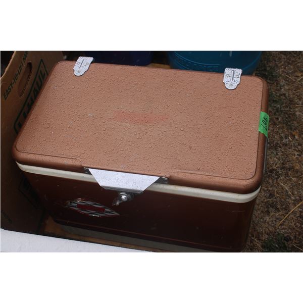 Vintage Brown Coleman Cooler Bodnarus Auctioneering