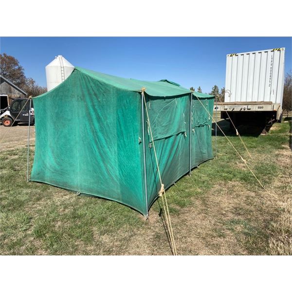 Vintage 8ft x 6ft x 11ft Tent With Pegs and Tie Downs