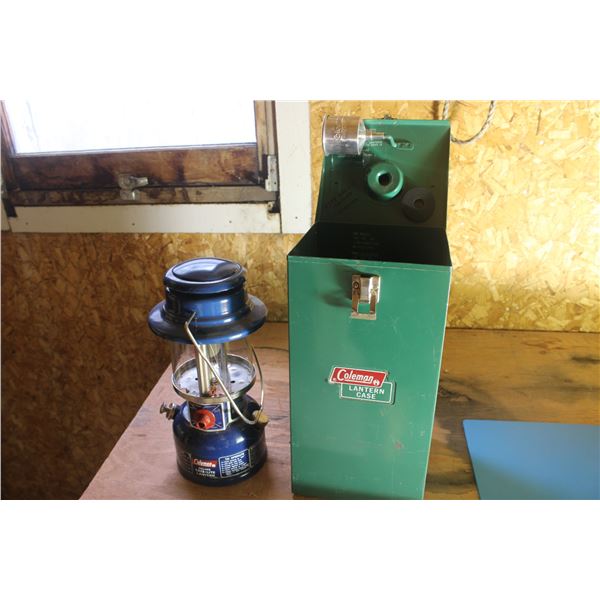 Coleman Deluxe Easy Lite Blue Lantern In Coleman Metal Box