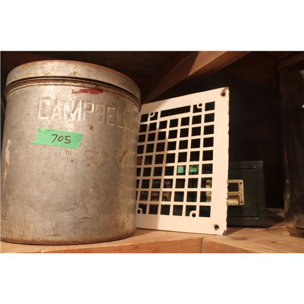 2 Door Filing Cabinet with Campbells Storage Tin