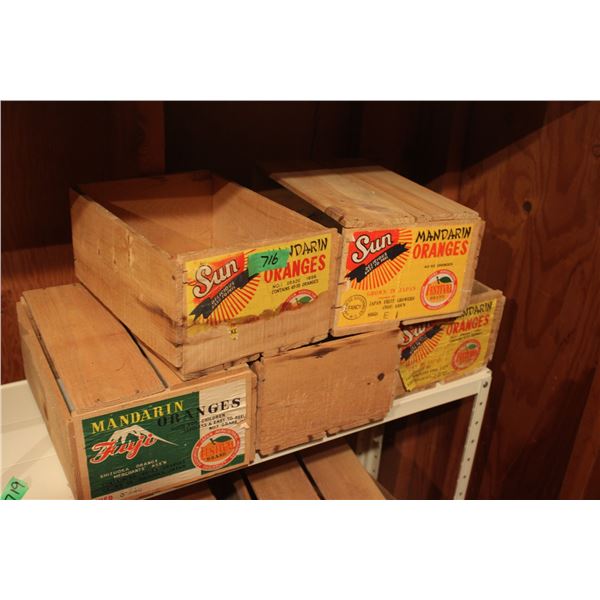 Lot of 10 Orange Boxes Wooden Boxes