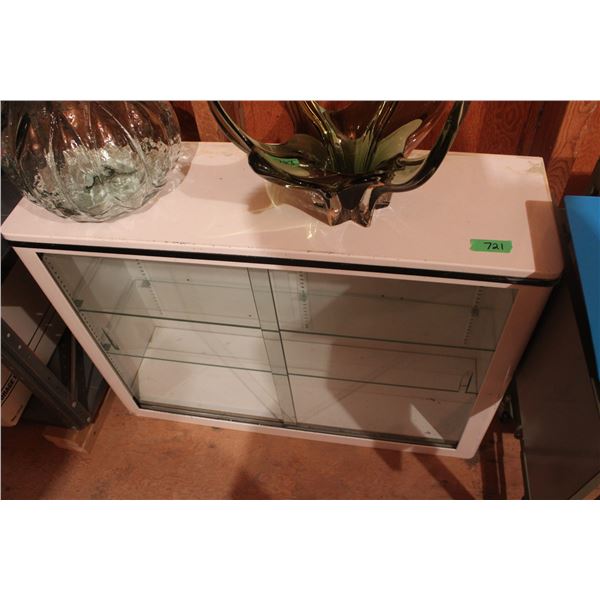 Sliding Glass Door Metal Cabinet 32" x 10" x 24" High