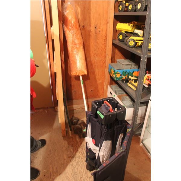 Hand weights Play Pen (Well Used) Umbrella and 2 Pieces of Glass