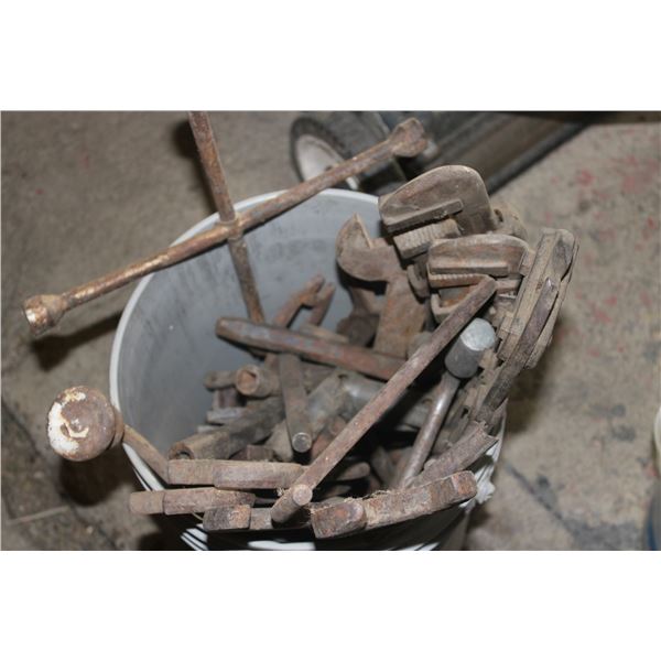 Pail of Vintage Hand Tools