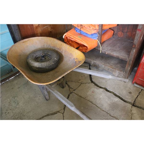 Wheel Barrow (Yellow) With Tire and Rim