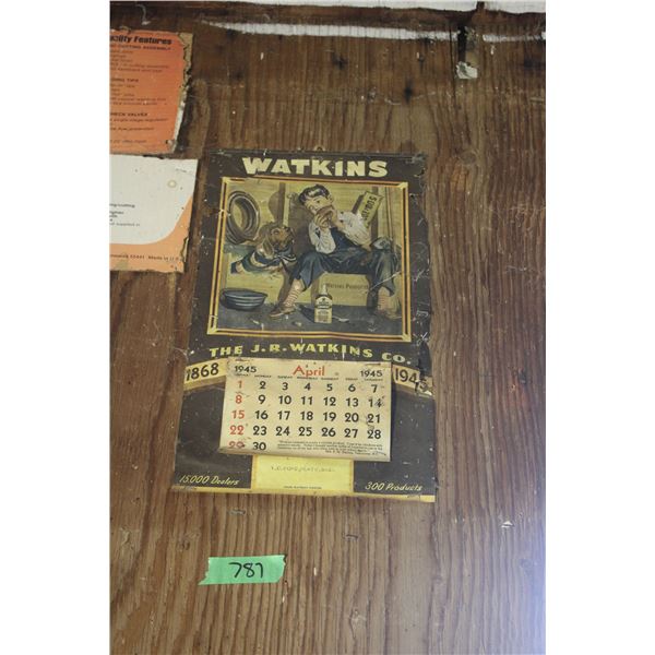 Watkins 1945 Calendar