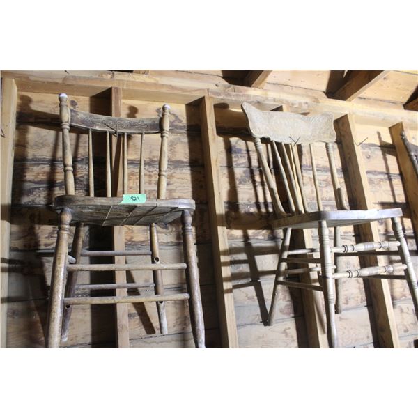 2 Vintage Wooden Chairs