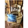 Image 1 : Vintage Wooden Chair with Stool Blue Cushion