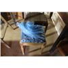 Image 3 : Vintage Wooden Chair with Stool Blue Cushion