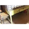 Image 2 : Yellow Vintage Wooden Table 60" x 22.5" One Drawer