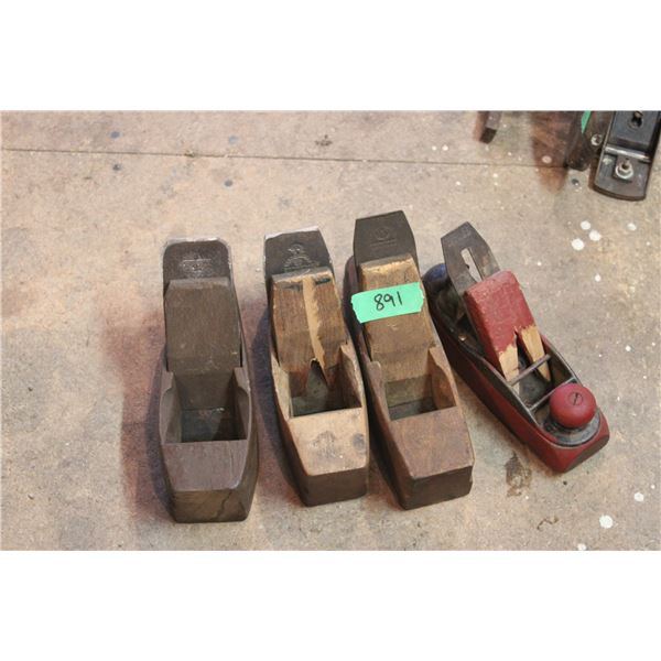 (4X THE MONEY) Wood Planes 4 Stamped Planes