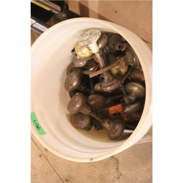 Pail of Vintage Door Handles