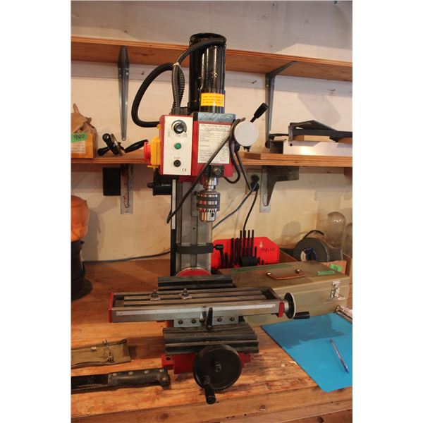 Vertical Milling Drilling Machine with Tools and Parts