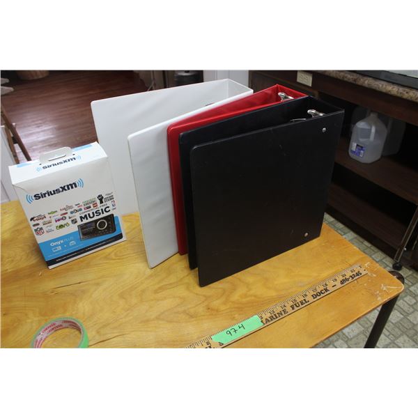 (3) Binders Plus Sirius XM Radio in Box