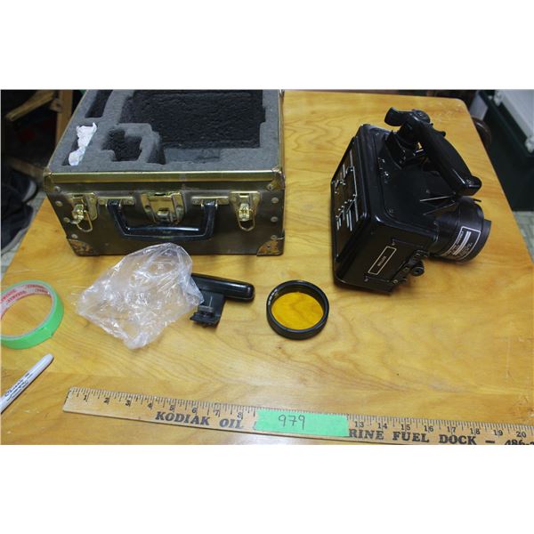 KE-28 B Lens Cone Assembly and Case - 70 mm perforated film aerial camera from Vietnam War era
