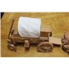 Image 3 : Calgary Stampede Memorabilia - Mini Toy Saddle and Toy Wooden Chuck Wagon