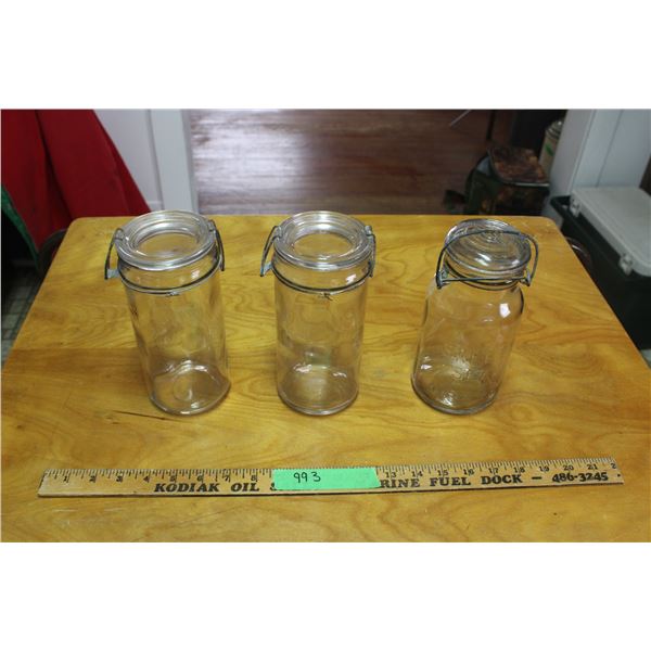 (3X THE MONEY) Wire Closure Mason Jars (One is Safety Seal)