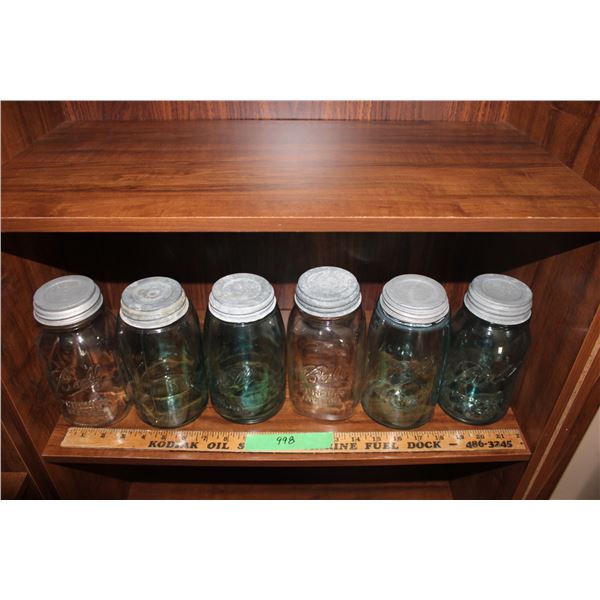 6 Ball Mason Jars (4 Are Blue)
