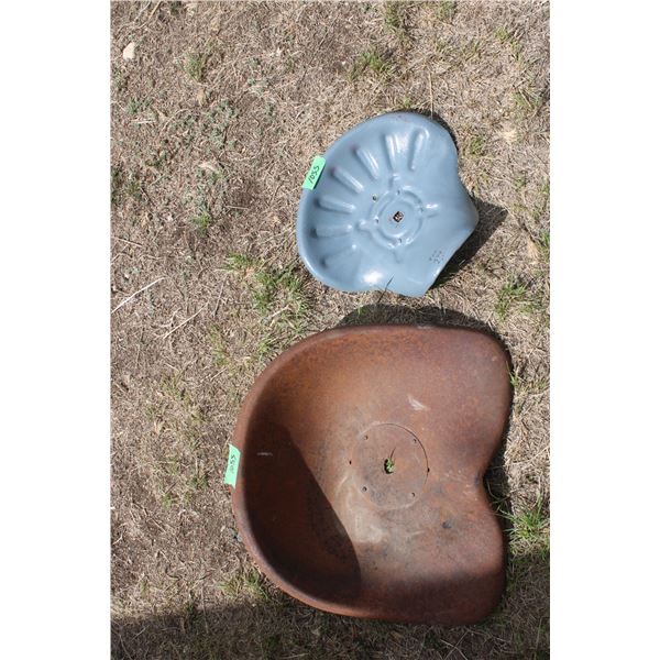 2 Tin Seats One Tractor Seat