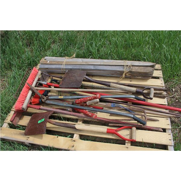 Garden Related Items Wooden Stakes Shovels