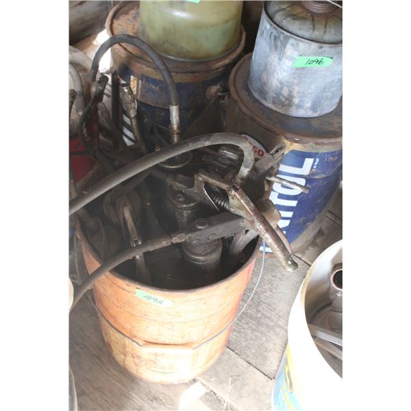 Vintage Pail of Grease Guns