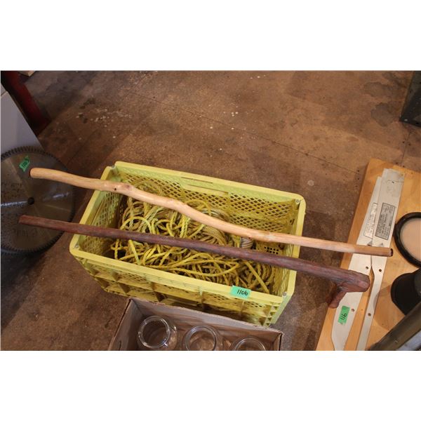 2 Walking Sticks Crate and Rope