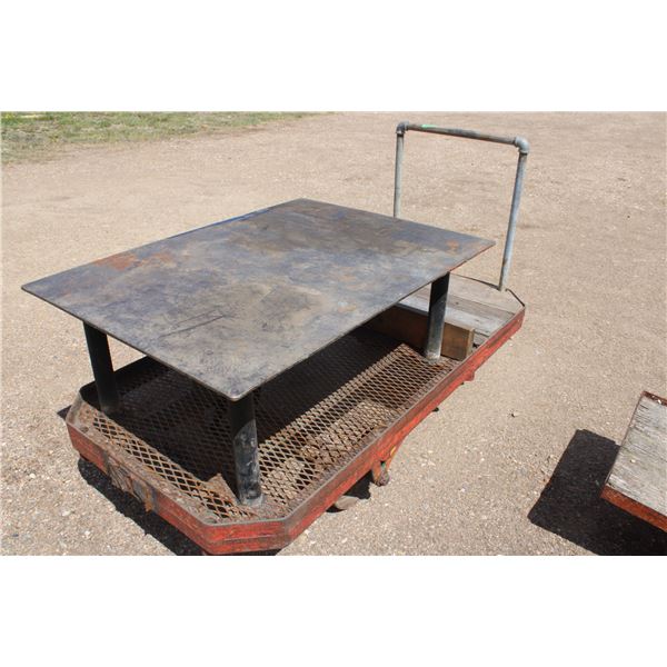 Railway Station Moveable Cart 48" x 36" Table on Cart (Cart is 6 ft x 3 ft)