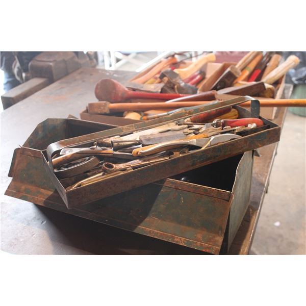 Tool Box with Vintage Tools Contents