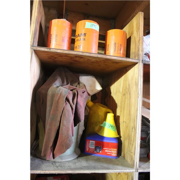 Fram Oil Filters Plus Oil Containers Funnels