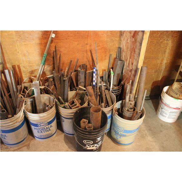 12 Pails of Scrap Iron Metal