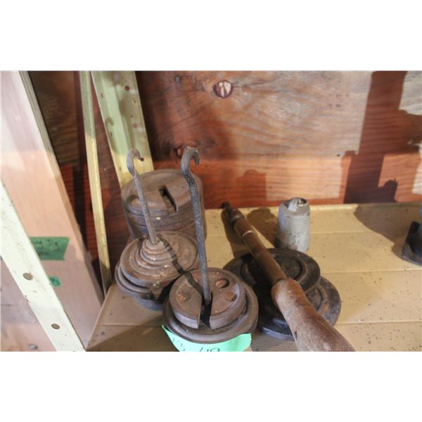 Vintage Screwdriver and Vintage Weights