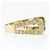 Image 8 : 14k Yellow Gold 3.0 ctw Round Peridot Solitaire & Ideal Cut Diamond Cocktail Rin